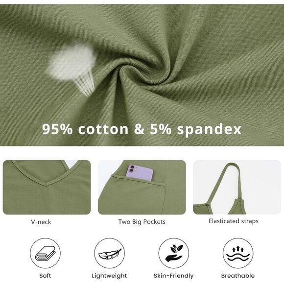 Womens Rompers Green Wide Leg Shorts Overalls Adjustable Strap Bib Jumpsuit - Picture 4 of 6